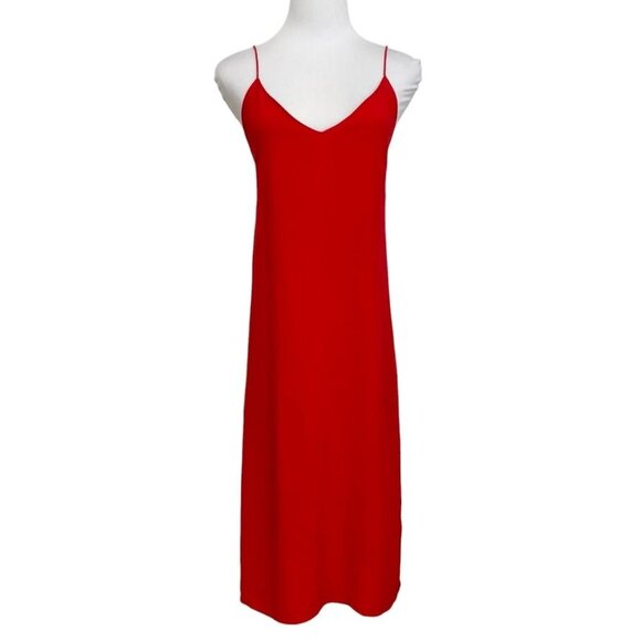 ARITZIA WILFRED FREE FELICITY RED SIDE SLIT STRAPPY SLIP DRESS - XS - Picture 4 of 12